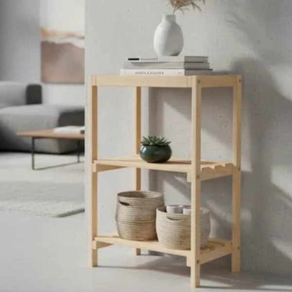 Prateleira Multiuso Rustica Pinus 3 Prateleiras Casa, Escritório, Decoração