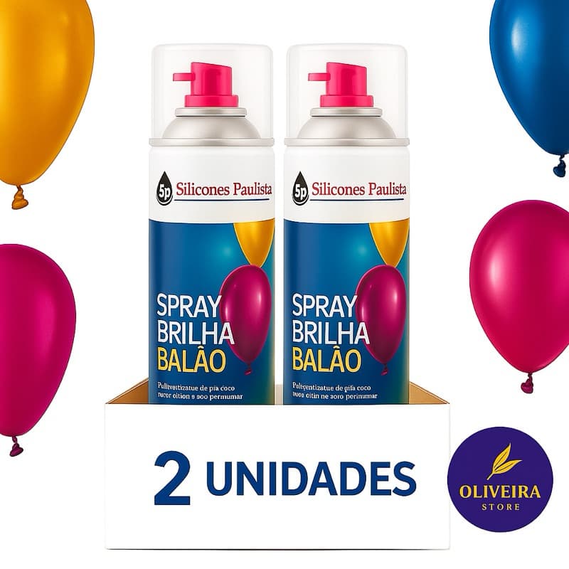 2 Unidades Spray Brilha Balão Festa Decoração Eventos