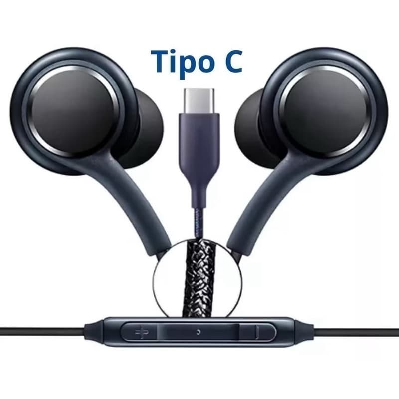 Fone de Ouvido Tipo-C com Microfone - Som de Alta Qualidade e Conforto Ergonômico