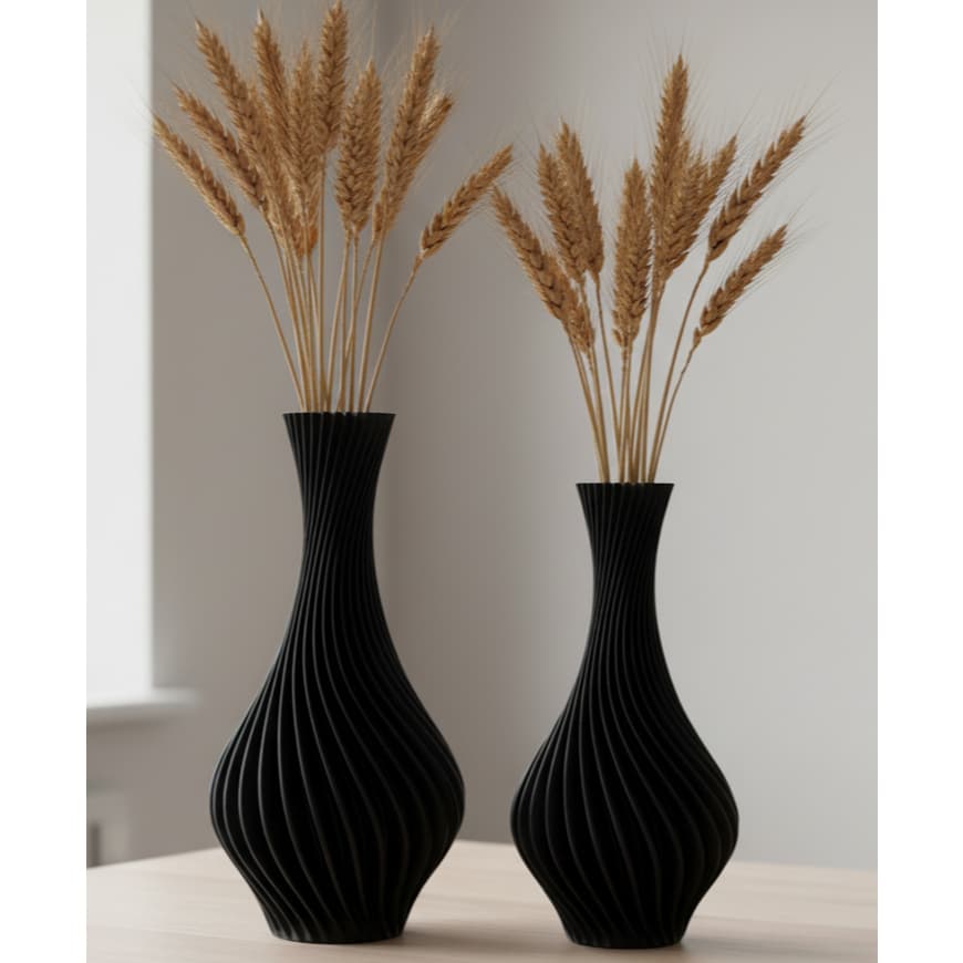 Kit 2 Vasos Decorativos Em Espiral Moderno Decoração Ambiente E Sala Plástico Resistente