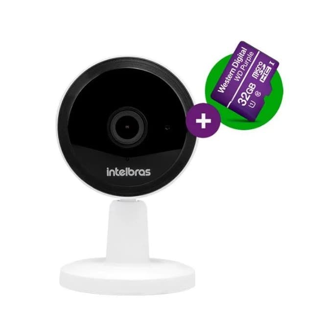 Câmera Wi-Fi Intlebras iMX1 Visão Noturna HD 720p c/ Áudio e Cartão de Memória 32GB