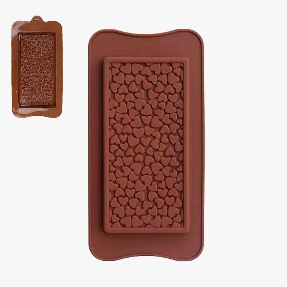 Forma Para Chocolate Silicone Barra Corações