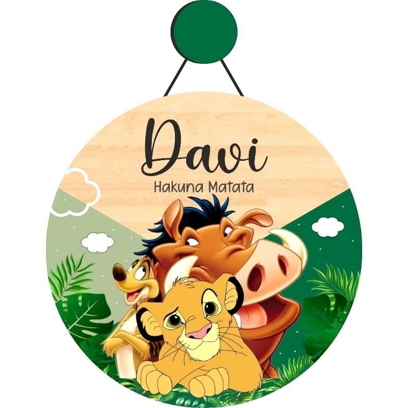 enfeite porta maternidade rei leão personalizado em MDF