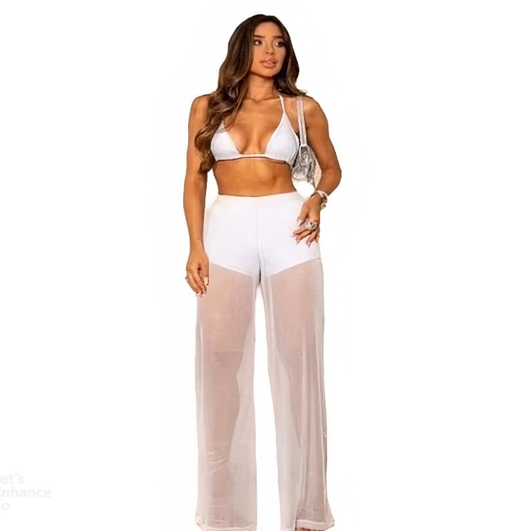 Conjunto Feminino Biquini Suplex e Tule – Verão 3 pecas