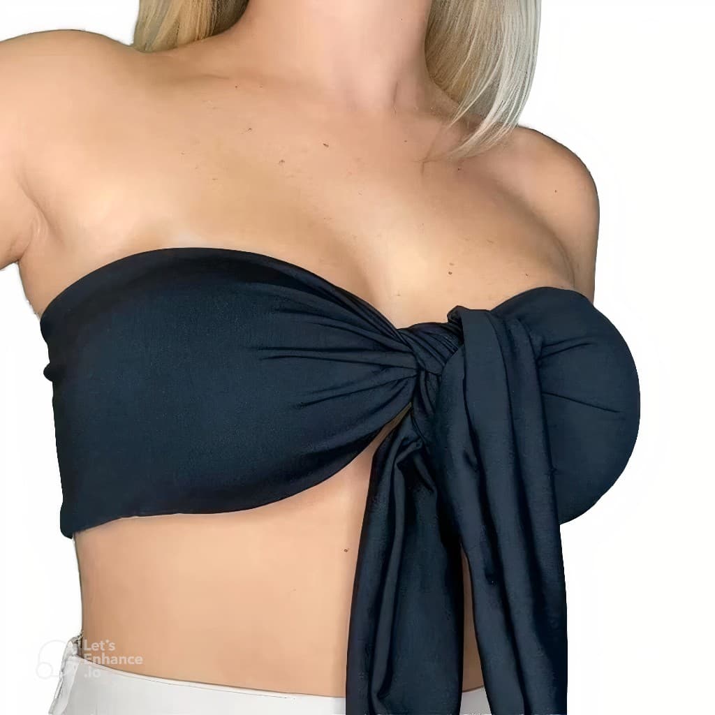 Top Nó Feminino em Suplex com Bojo Removível – Cropped Tomara que Caia 2 em 1, Moda Praia, Look Verão
