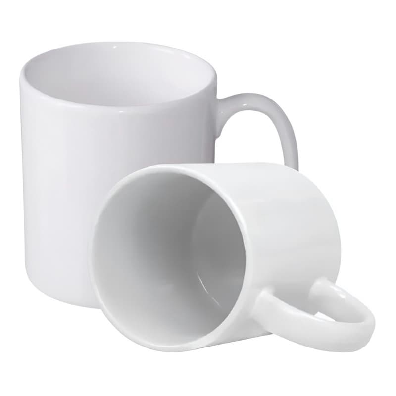 kit 2 Caneca Ceramica Branca Lisa Brilhante 325 ml Para Café Chá Leite Sucos Sublimaçao e Decoração