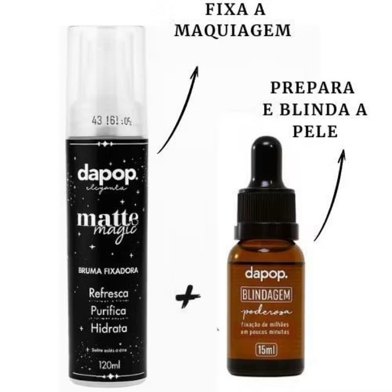 Kit Blindagem Poderosa Primer Fixador + Bruma Fixadora Matte, Dapop