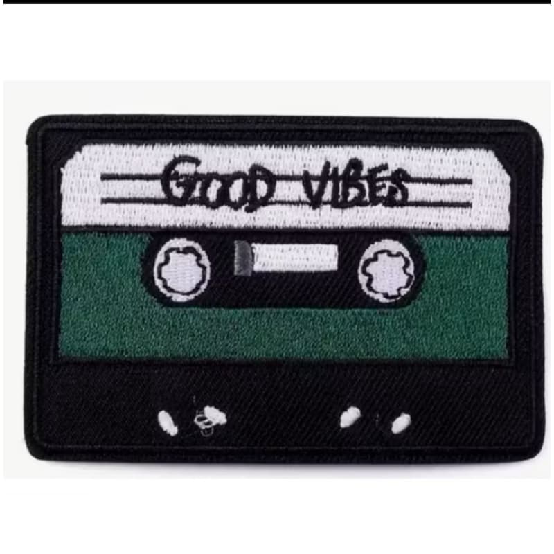 Patch Bordado  Fita Caseste  Termocolante Good Vibes