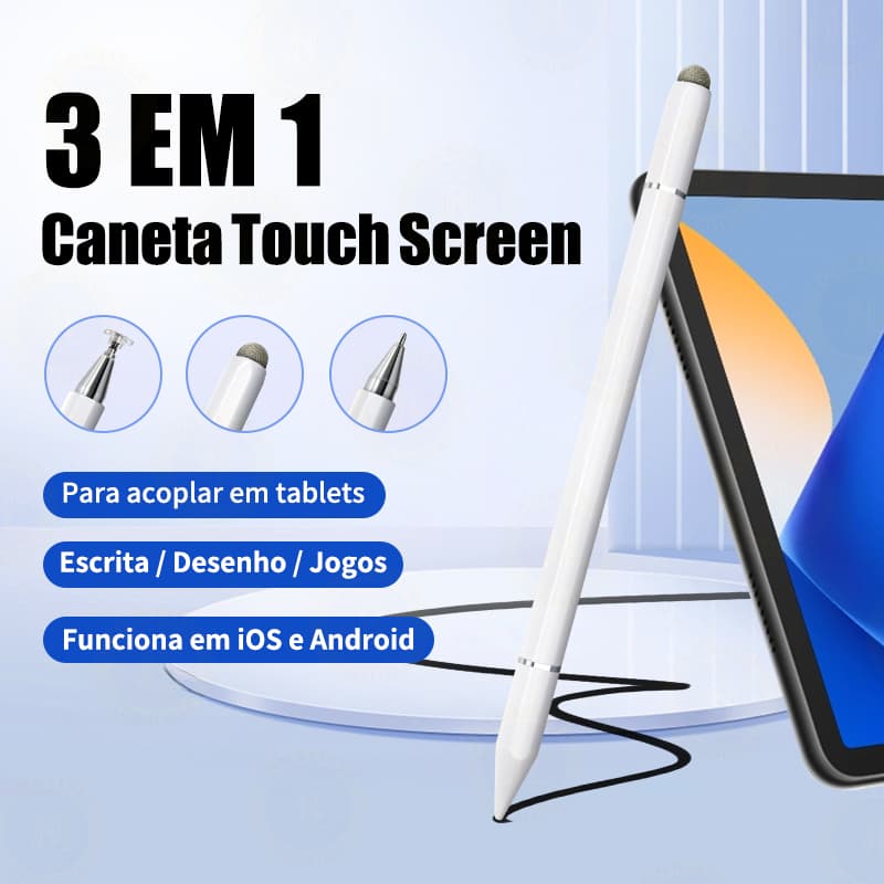 3 EM 1 Caneta Touch Screen Universal Ponta Super Fina Atração Magnética De Alta Sensibilidade K1