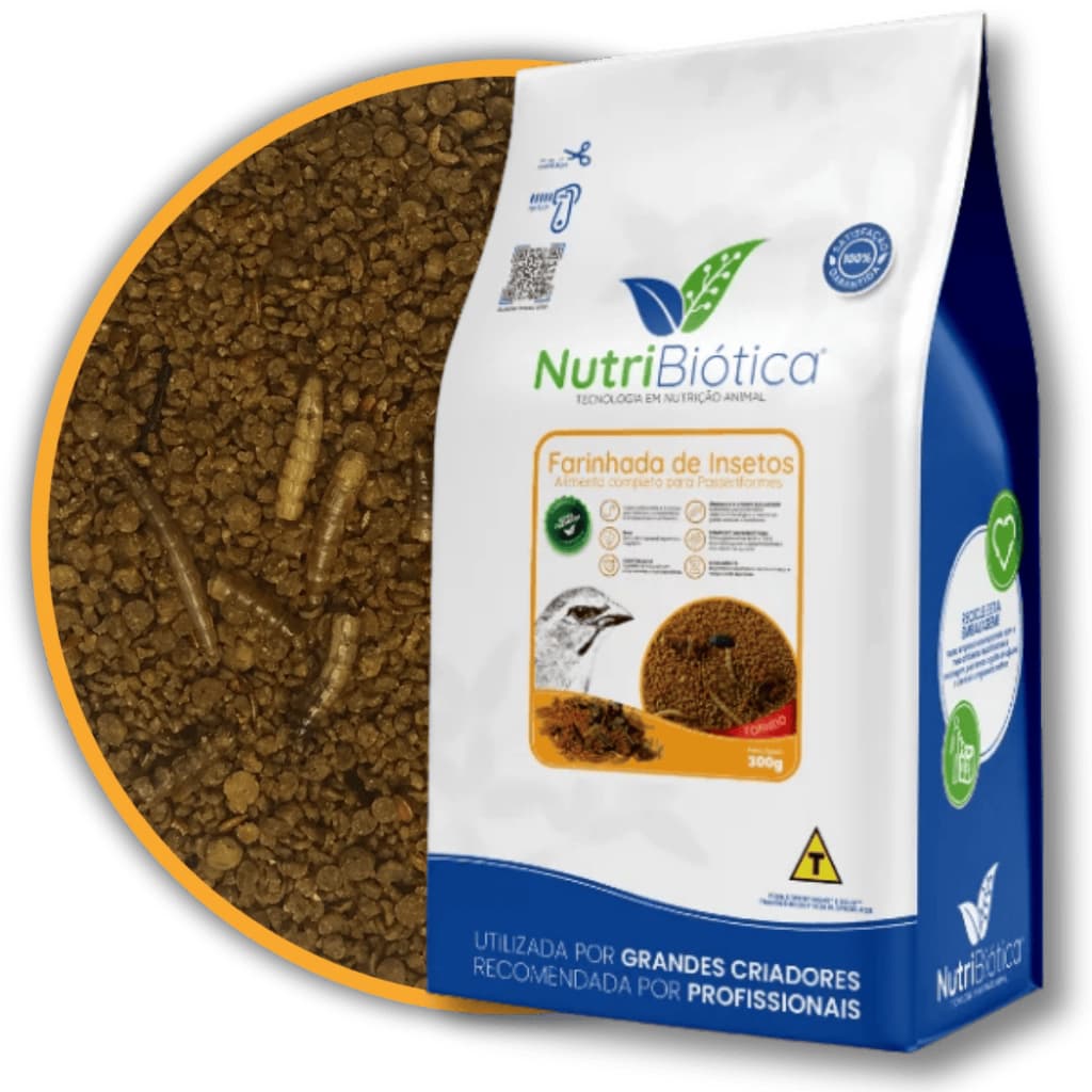 Farinhada De Insetos Esquenta Torneio Passeriformes Trinca Ferro 300g Nutribiótica