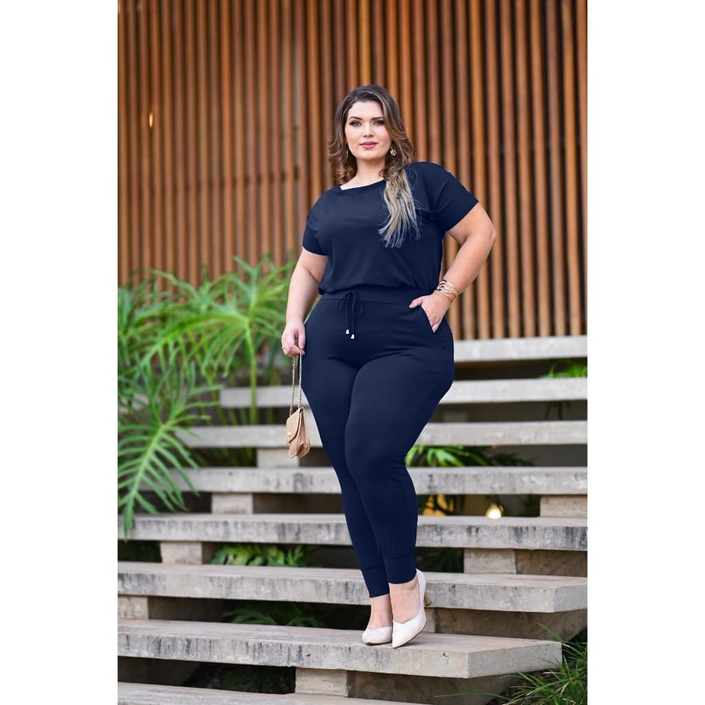 Conjunto Feminino  Plus Size  Calça Jogger  e Blusa