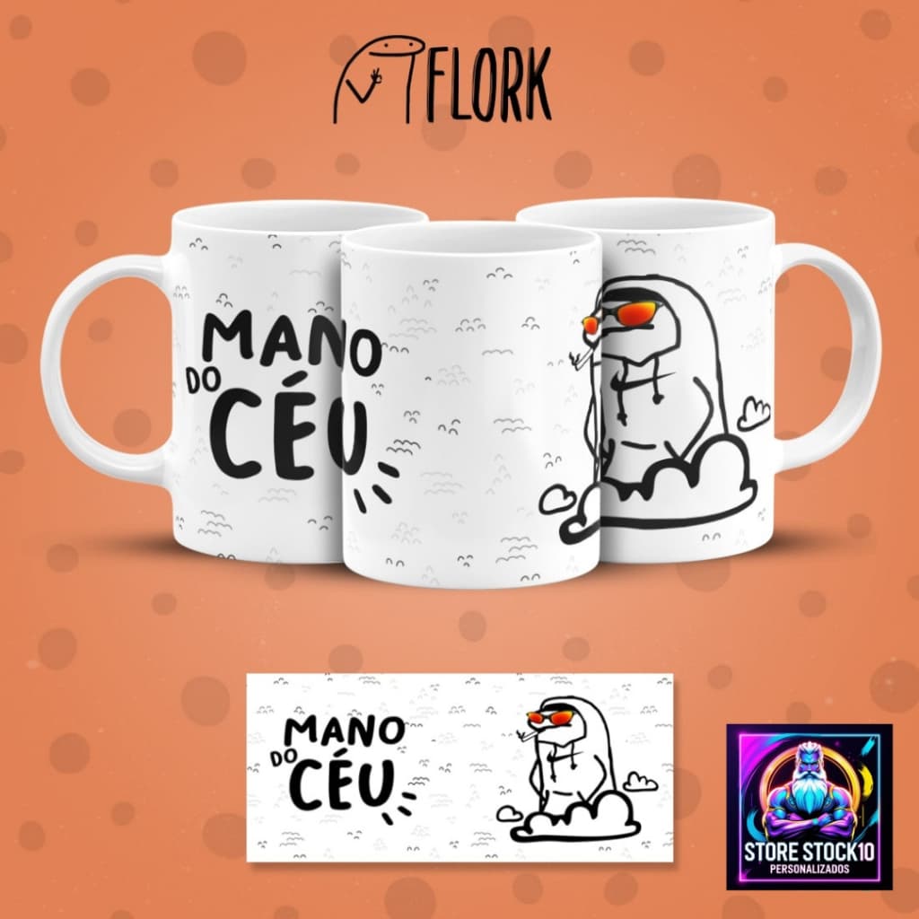 Caneca De Porcelana ou Polímero Plastico Humor Mano Do Céu Copo Café 325Ml