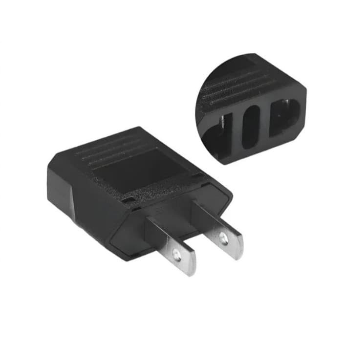Adaptador de Tomada Plug Pino Redondo Para Chato - Padrão Americano Adaptador Brasil EUA