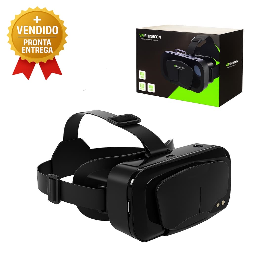 Óculos 3D Realidade Virtual VR Shinecon c/ Ajuste Foco Compatível Android iOS 4.7 a 6.5 Pol