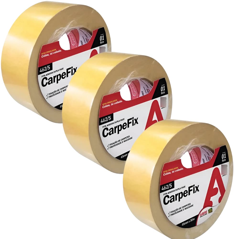 Kit 3 Fitas Dupla Face 462 Carpet 45mmx30m - ADERE