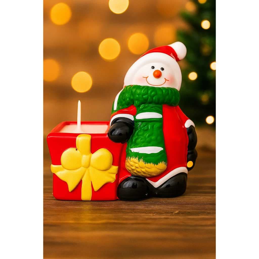 Enfeite Suporte De Vela Papai Noel Decorativo Com Vela