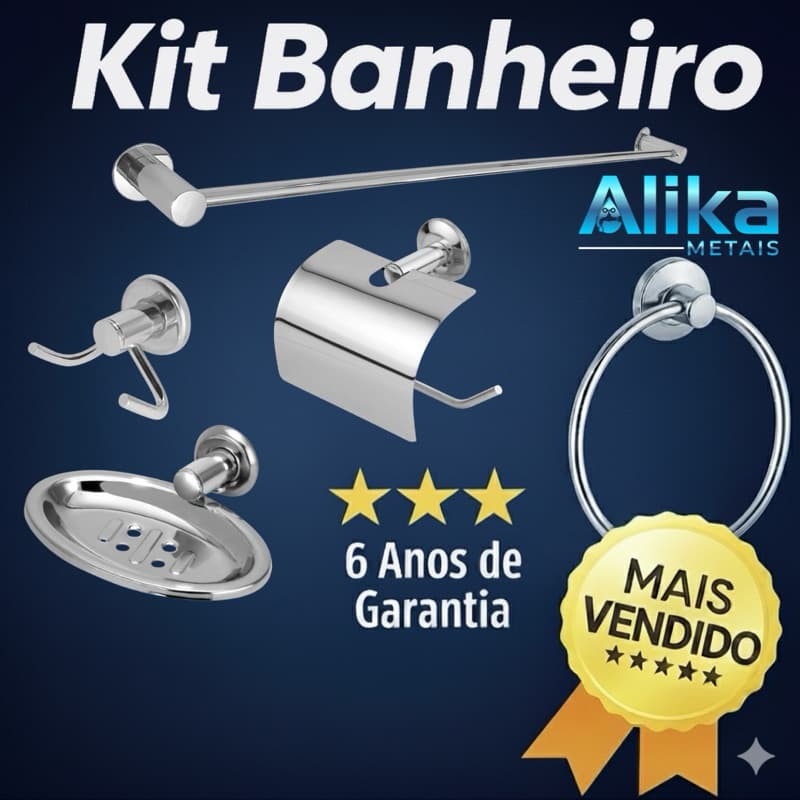 kit acessórios para banheiro 5 peças