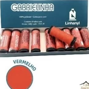 Linha  de Costura Para Coser 10 Tubos 91,4m- Azul Escuro ou Vermelha Gabrielinha