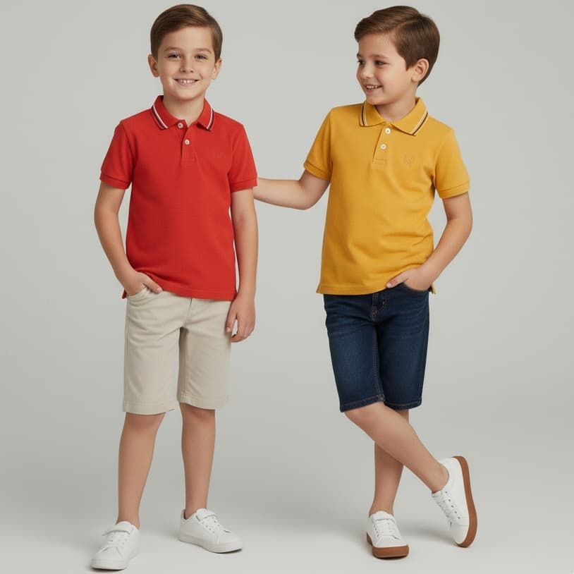 Camisa Polo Infantil 100% Algodão | 2 ao 14 Anos | Masculina Menino – Confortável e Estilosa