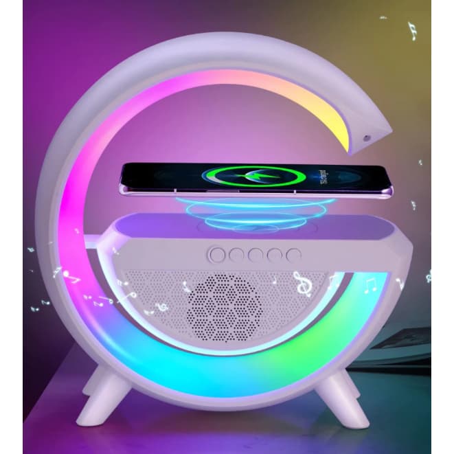 Caixinha De Som G-speaker smart Carregador Indução Altofalante Bluetooth Android e IOS Luminaria
