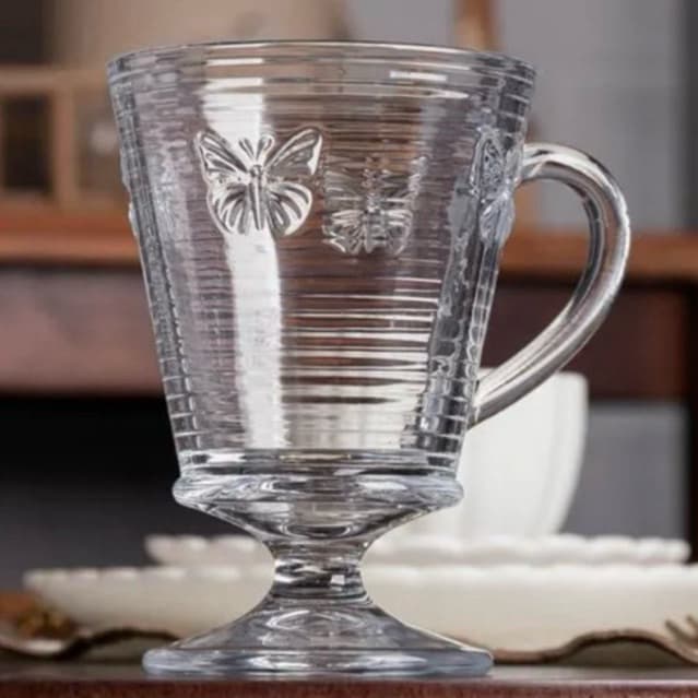 Conjunto 4 Taças de Cappuccino Lines Butterfly 240ml Vidro - Wolff