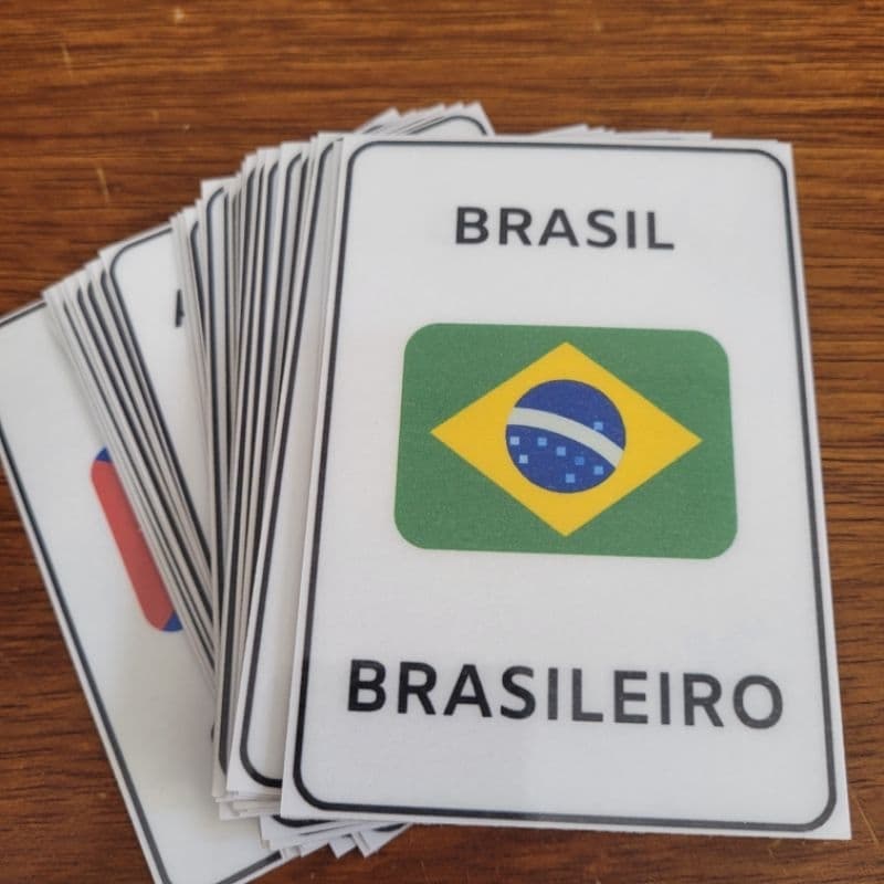 Cards pedagógicos bandeiras dos países do mundo