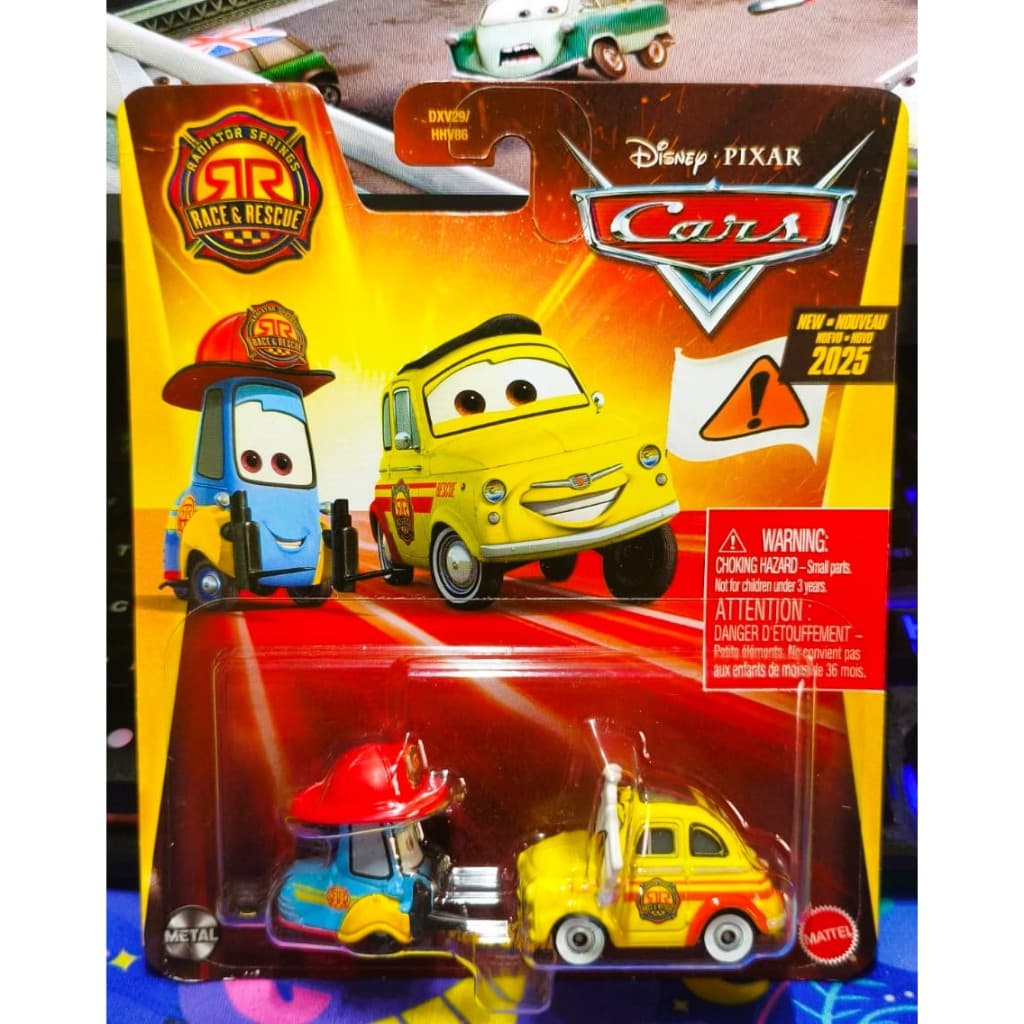 Disney Pixar Cars - Luigi e Guido - Race e Rescue - Disney Pixar Carros Mcqueen - Lançamento 2025