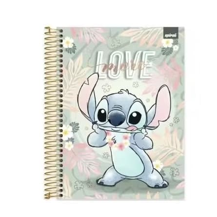 Caderno universitário Capa dura 20 matérias, 320 folhas, Stitch,Spiral 1 UN