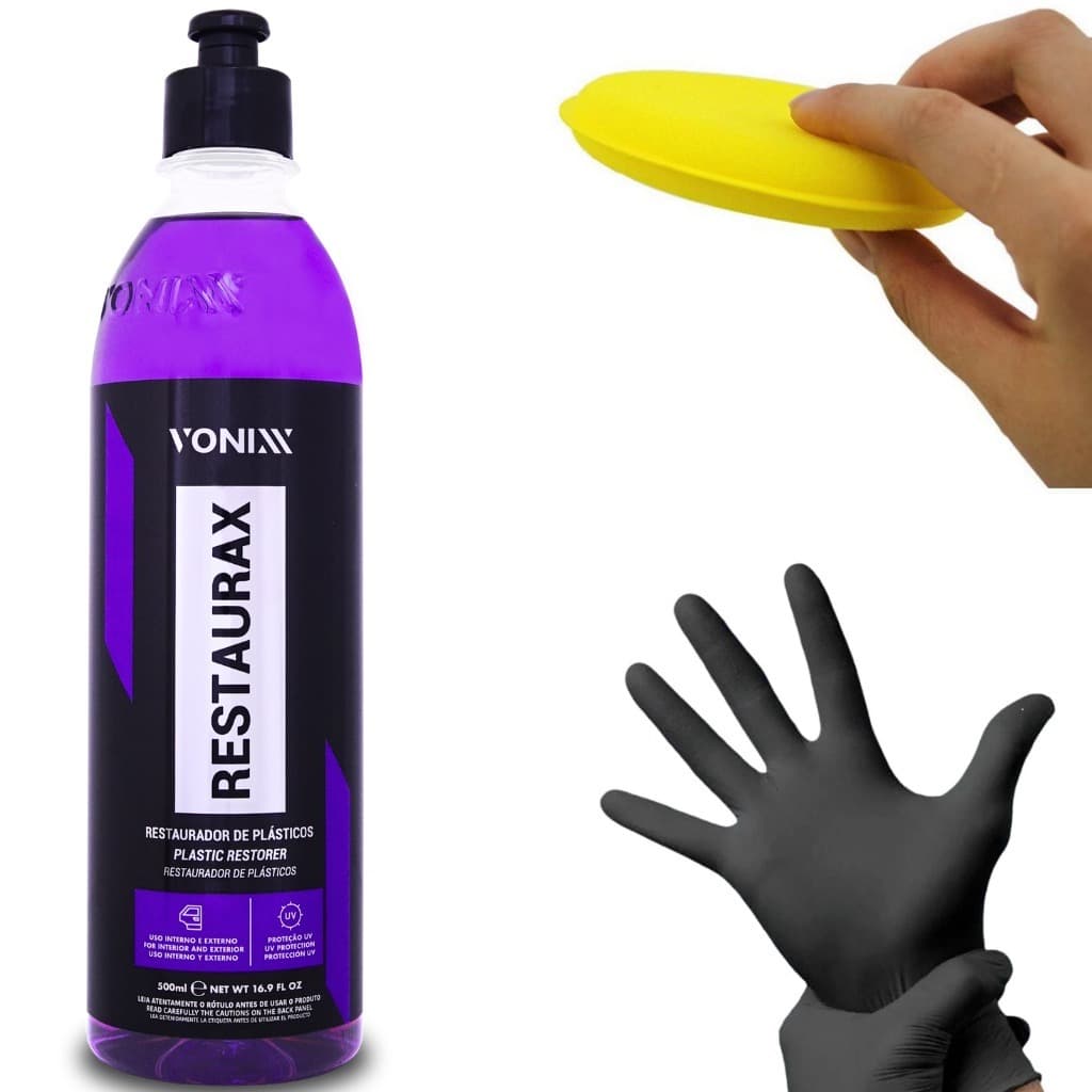 RESTAURAX 500ML - RESTAURADOR DE PLASTICOS - VONIXX COM APLICADOR DE ESPUMA E LUVA