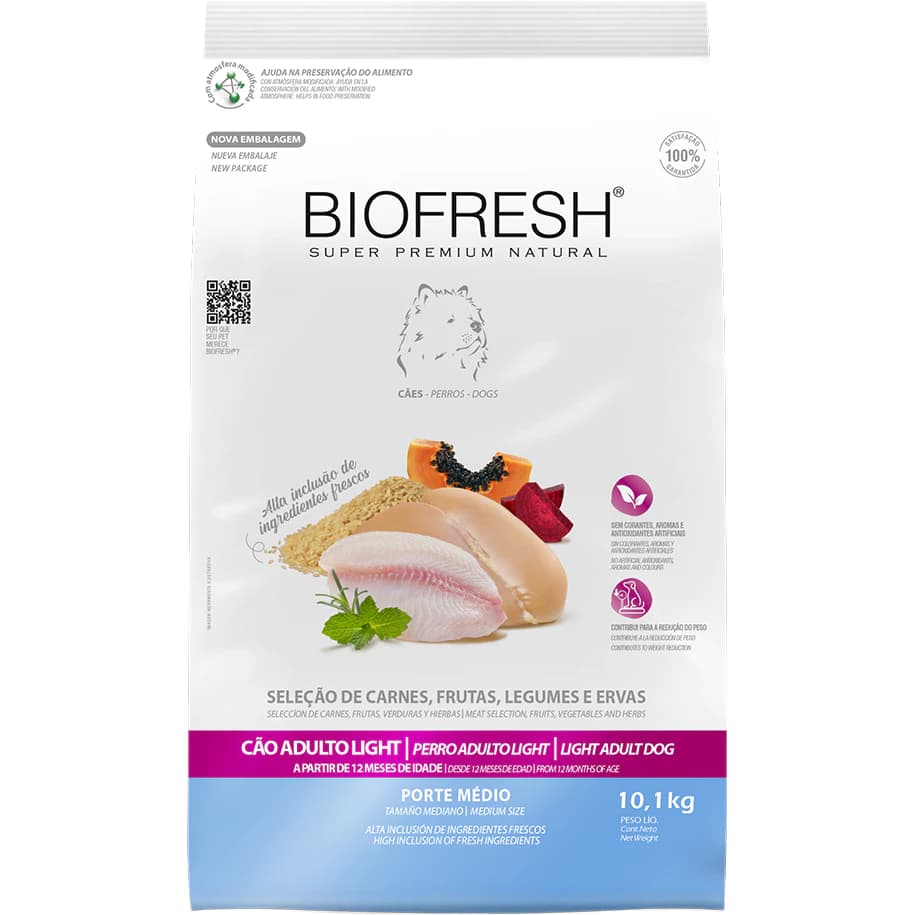 Ração Biofresh Light Cães Adultos de Raças Médias 10,1KG