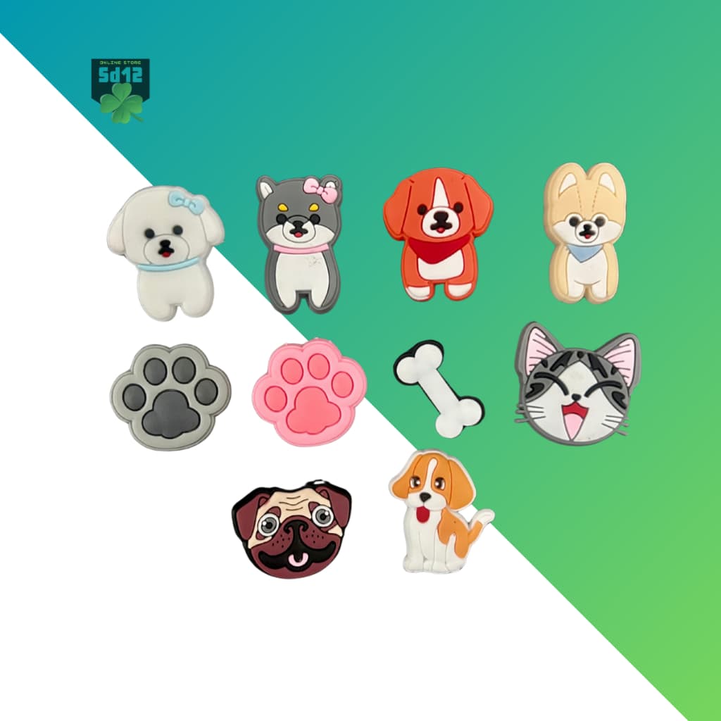 Pin Kit com 10  Pin Apliques Decorativos para Babuches | Tema Pets