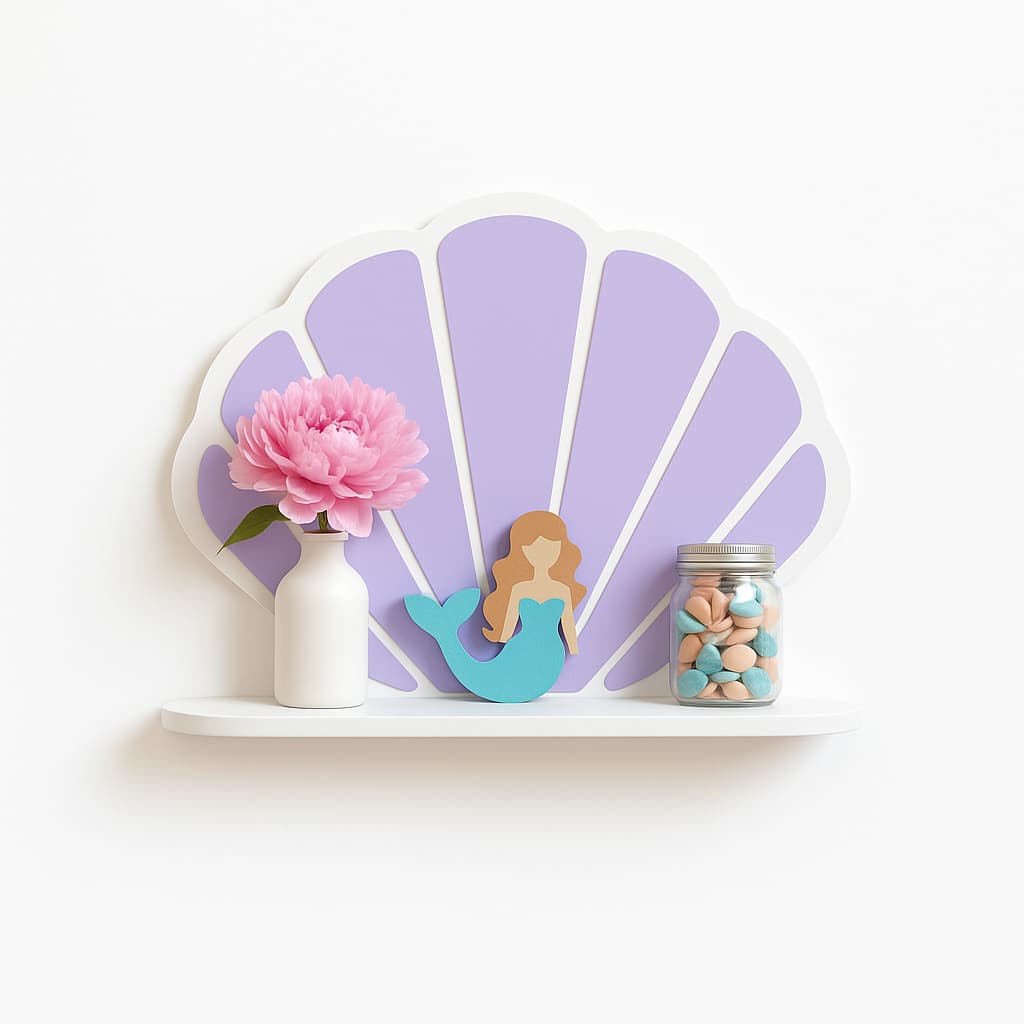 Prateleira concha decoração quarto infantil
