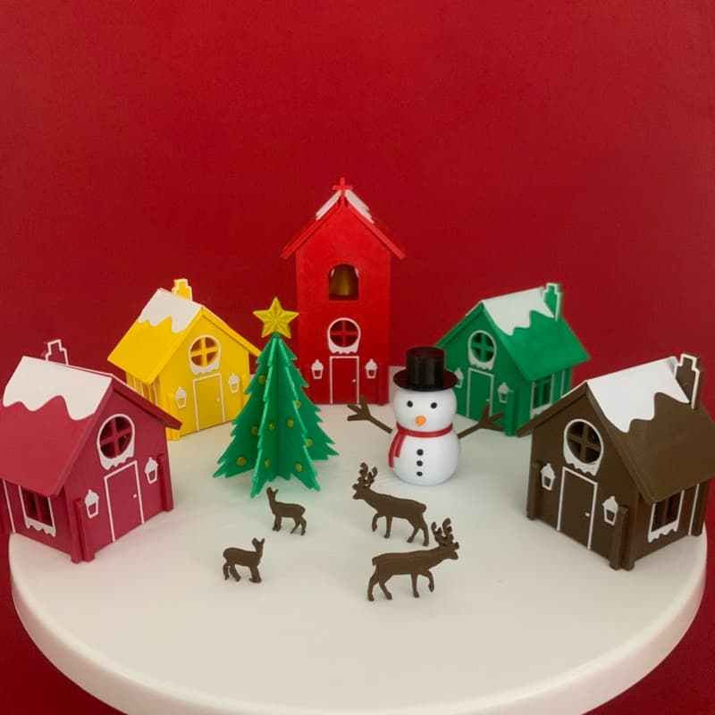 vila natalina, mini vila natalina, casinhas natalinas, decoração de natal, enfeite natalino, boneco de neve, árvore de n