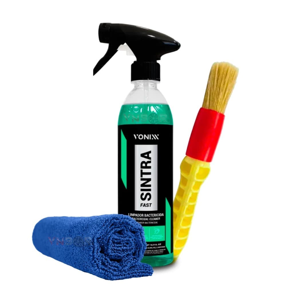 SINTRA FAST 500ML Vonixx Apc Limpa tudo Limpador Universal Kit Com Pincel e Pano Toalha Limpar Portas Painel Console Mul
