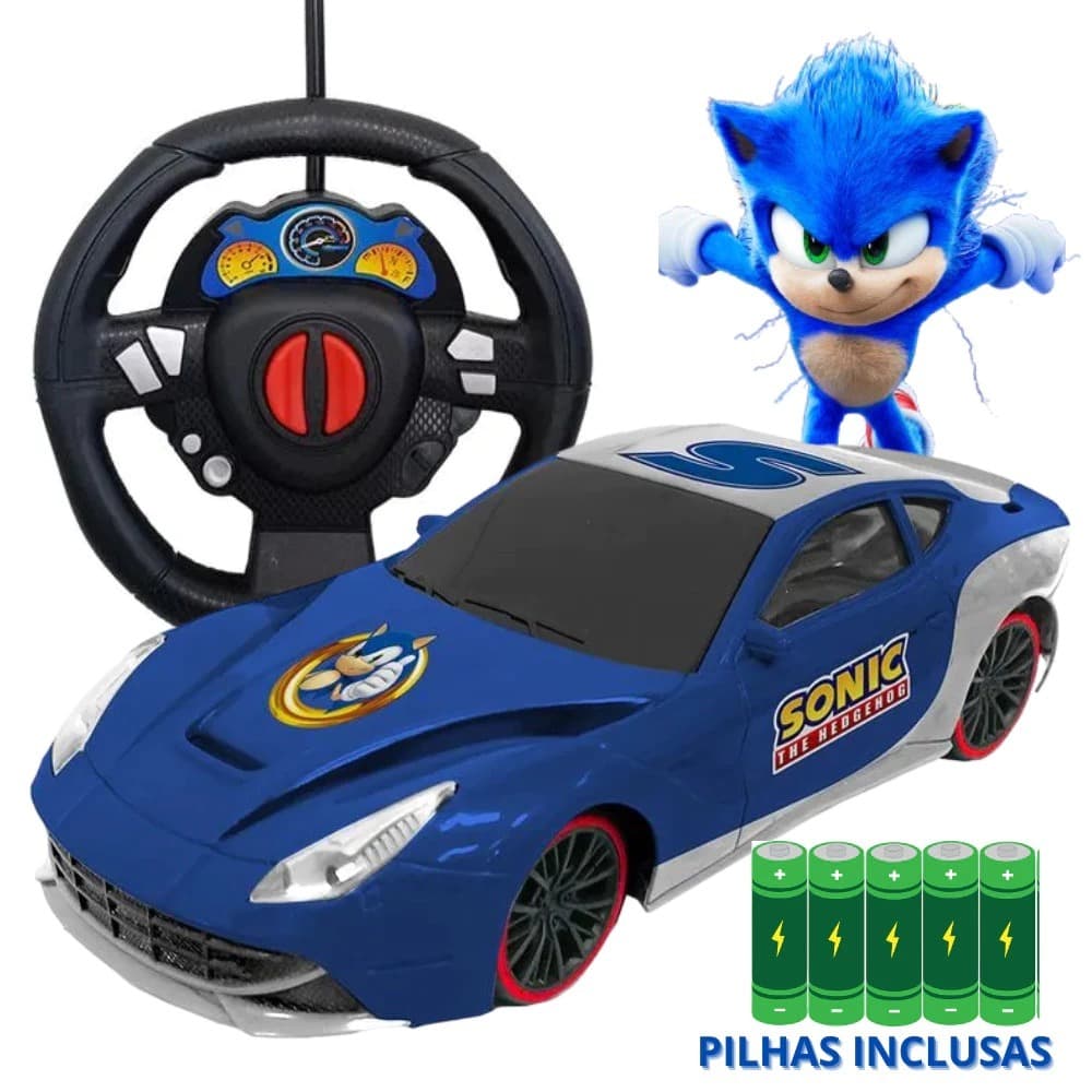 Carrinho Controle Remoto Sonic The Hedgehog Volante Autoracing Pilhas Inclusas Presente Menino Game