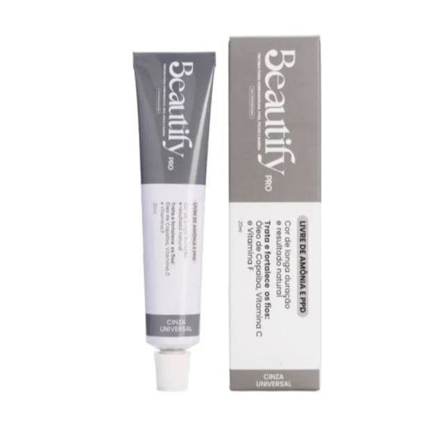 Tinta Para Sobrancelha Barba Fio Beautify Tintura Sem Amônia - Cor Cinza Universal