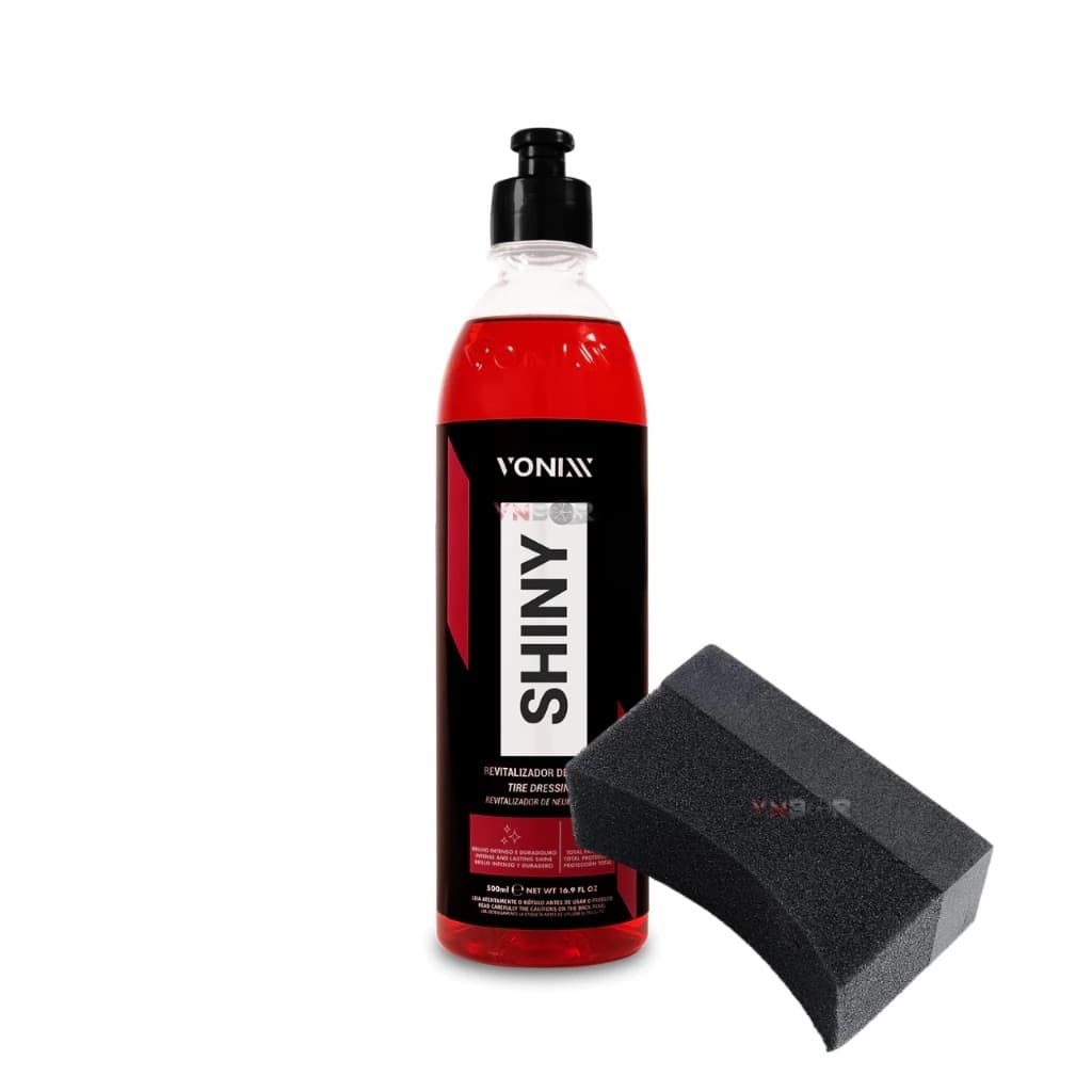 SHINY 500ML Vonixx Com Aplicador Pneu Pretinho Super Brilho Brilhoso Baba Super Pretinho Especial Duradouro Nao sai na A