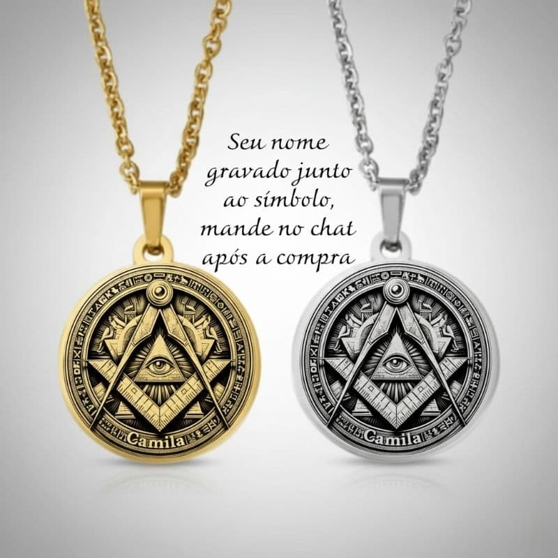 Colar Corrente Maçonaria Maçom Clareza Corrente Aço Prata ou Dourado Masculino feminino Presente