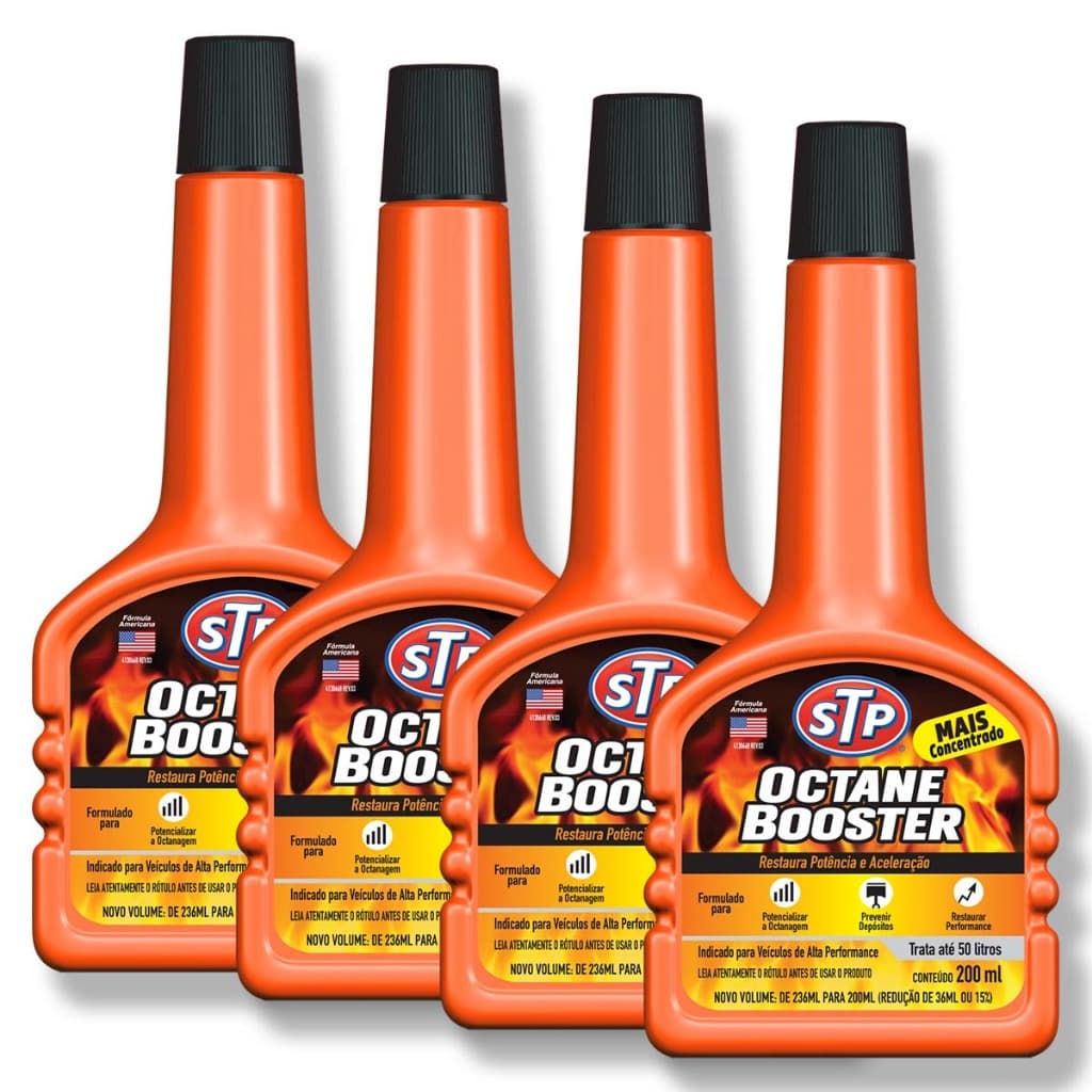 Aditivo para Combustivel OCTANE BOOSTER 200ml STP - Kit com 4 unidades