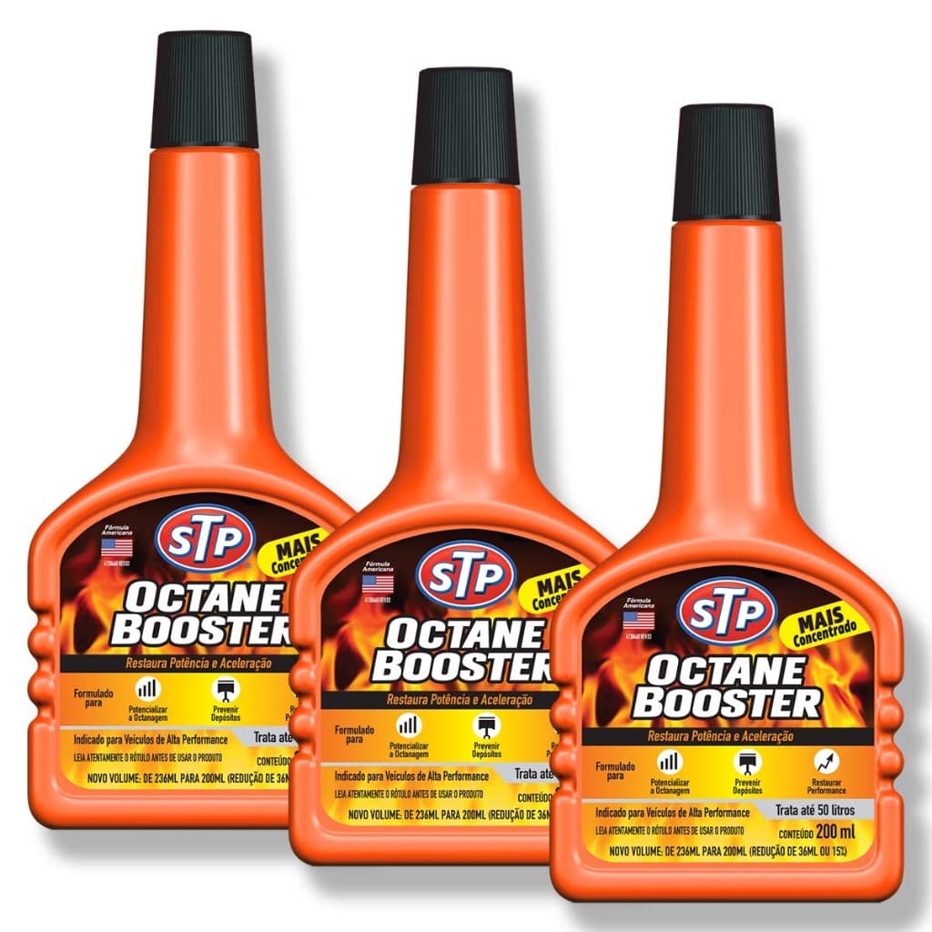 Aditivo para Combustivel OCTANE BOOSTER 200ml STP - Kit com 3 unidades