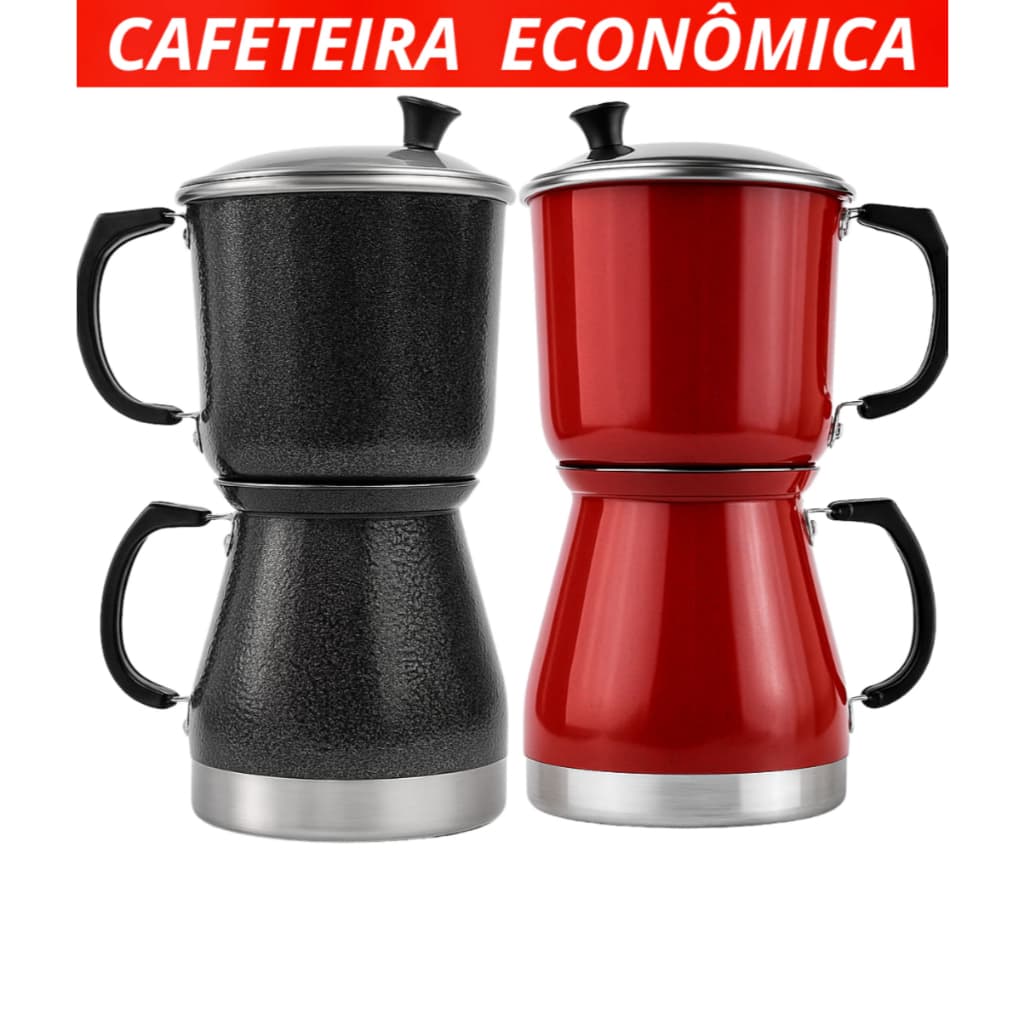 Cafeteira Econômica Italiana em Alumínio 1,5L Café expressa com filtro Manual Color