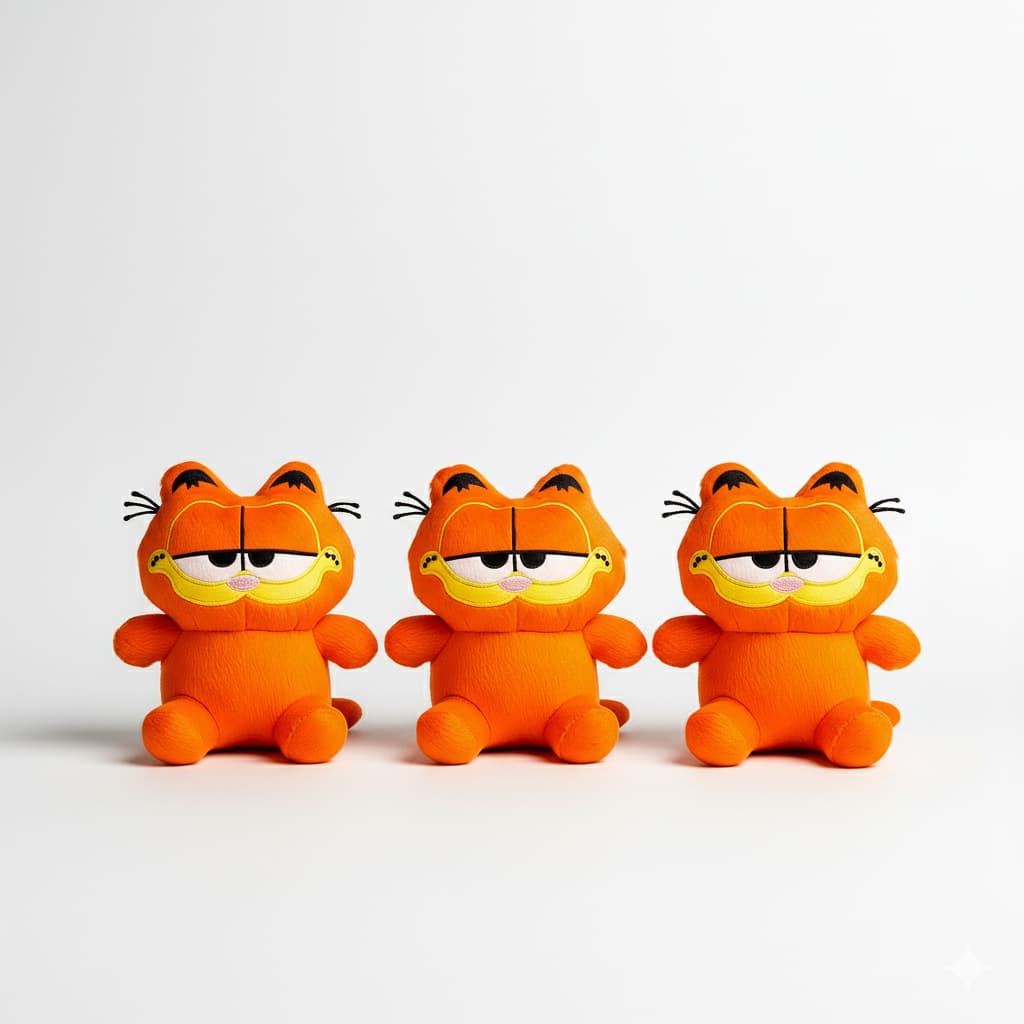 Kit com 3 Pelúcias do Gatinho Garfield de 20cm