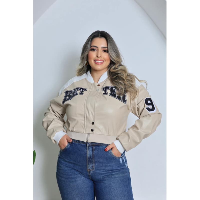 Jaqueta Better Plus Size | Modelo Bomber | Couro Sintético Premium
