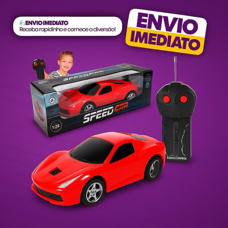 CARRINHO CONTROLE REMOTO COM FIO | RECARREGÁVEL l ALTA VELOCIDADE | BRINQUEDO INFANTIL DIVERTIDO