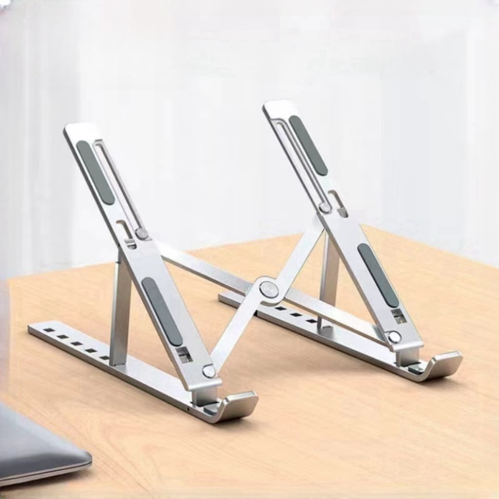 Suporte Dobrável de Alumínio para Notebook Ergonômico, Flexível e Portátil para Mochilas e Bolsas