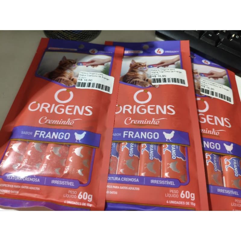 Petisco Origens Cremninho para Gatos – 60g (4 unidades) 🐱❤️