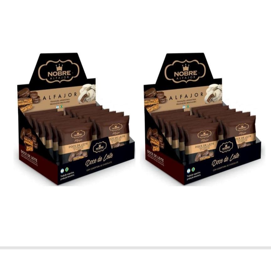 Combo 2 Caixas Alfajor Artesanal Doce de Leite cobertura de chocolate meio amargo  - Caixa Com 12 Un