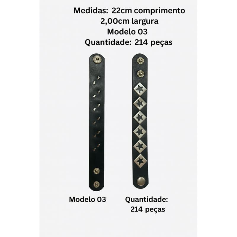 Pulseira estilo Punk Rock com anilha em Metal  em formato de Estrela .