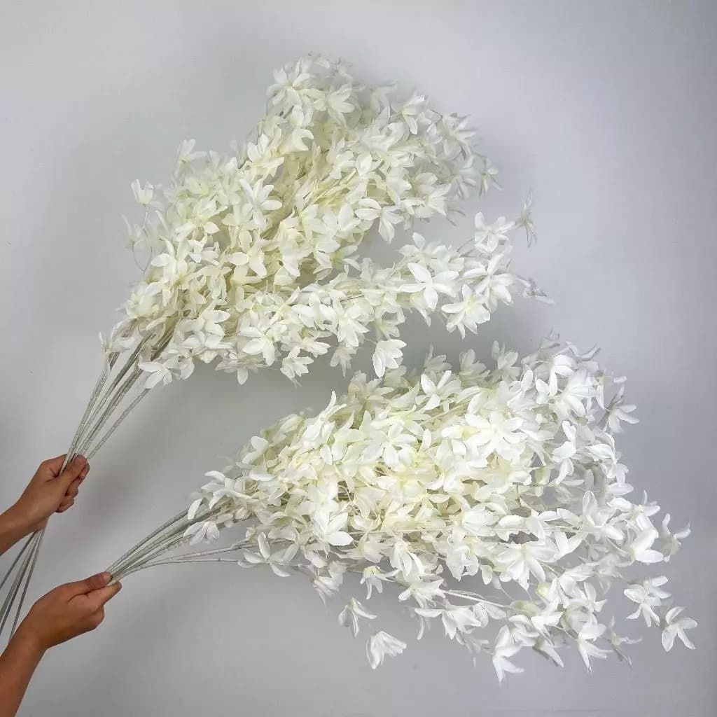 Flor Artificial Ramo Cerejeira para arranjos decoração em geral casa casamento - HS802832 OFF WHITE