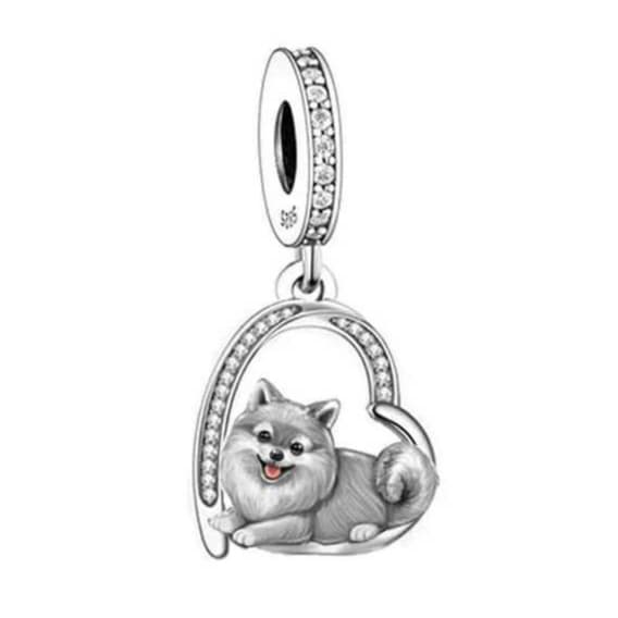 Berloque Cachorro Spitz Prata 925 Com Certificado
